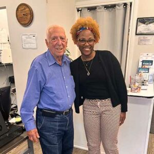 Patient receiving Lenire tinnitus relief treatment in Staten Island, NY.